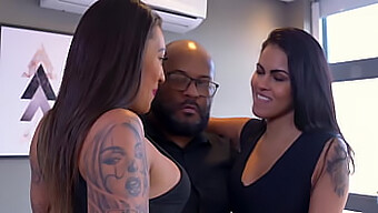 Interracial Threesome With A Big Ass Latina And A Big Cock Guy