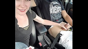 Blowjob And Handjob In A Car Until He Cums