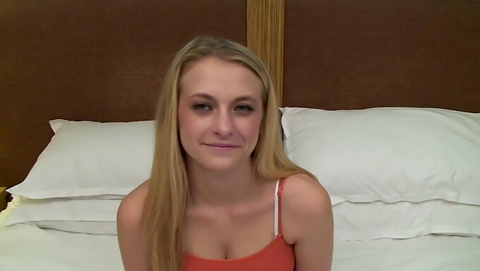 Watch This Gorgeous Blonde 18 Year Old Amateur Give A Sensual Blowjob