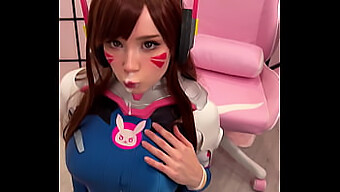 Tiktoker Amateur Cosplay D.Va D'Overwatch Et Fait Une Fellation Profonde