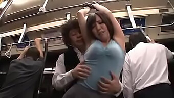 Japanese Couple Gets It On In A Public Bus